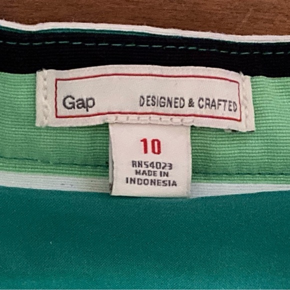 GAP Green Striped Pleated Skirt - Picture 6 of 9